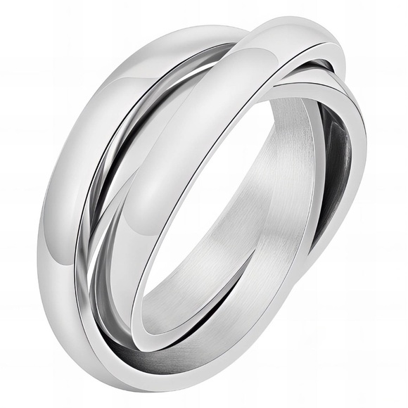 Elegant Silver Interlocking Ring Stainless - Picture 1 of 3